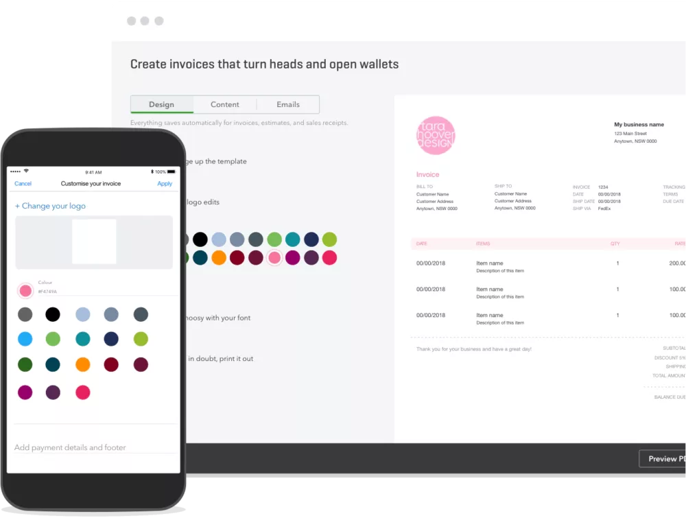 QBO Finance 7 homepage highlights invoicing qobfinance